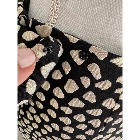 J. Crew Skirt Size 0 Metallic Pebble Print Bow Mini Skirt Black / Gold - Picture 9 of 16